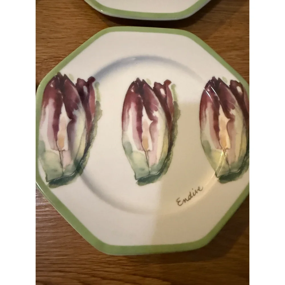 🥬 Williams-Sonoma Vegetable Garden Salad Plates – Set of 4 – 8.25